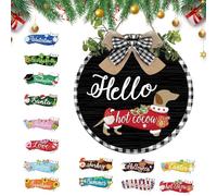 Teckel saisonnier interchangeable | Panneau décoratif avec icônes | Ornements saisonniers de ferme pour Noël, Halloween, Pâques, printemps, été, hiver, vacances, bureau, salle de ntrée