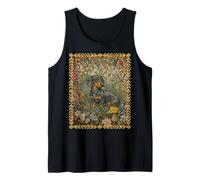 Teckel Vintage Noir et Brun Clair Floral Débardeur