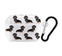 Teckel Weiner Coque pour AirPods Pro avec anneau porte-clés - Coque de protection rigide en polycarbonate pour AirPods Pro 2e génération - Ouverture facile - Style blanc