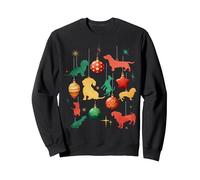 Teckel Weiner Décoration pour Sapin de Noël Sweatshirt, Unisexe pour Adultes, Noir, S