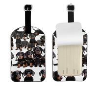 Teckel Weiner Pet Dog Print Étiquettes de bagage de voyage élégantes 11,9 x 7,9 cm pour valises accessoire