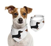 Teckel Weiner Pet Dogs Imprimé,Bavoir pour Animaux de Compagnie, écharpe, Bandana pour Chats et Chiens, Serviette pour Chiens, écharpe réglable pour Animaux de Compagnie,S