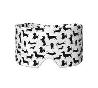 Teckels monochromes,Masque pour les yeux bloquant la lumière Cache-yeux et cache-oreilles pour le sommeil