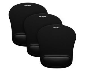 TECKNET 3 Packs Tapis de Souris,Tapis de Souris Ergonomique, Noir
