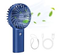TECKNET 5200mAh Ventilateur à Main: 2 en 1-Mini USB Ventilateur Portable Batterie Rechargeable, avec 3 Vitesses Réglable Mini Fan pour Maison/Bureau/Voyage- Bleu