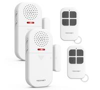 TECKNET Alarme Maison sans Fil, Alarme Porte avec Télécommande, Détecteur Ouverture Porte 4 Modes 5 Niveaux Volume, 2 en 1 Alarme et Sonnette pour Maison, Boutique, Hôtel (2PCS)