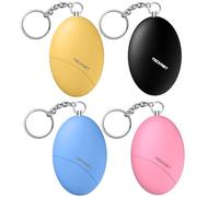 TECKNET Alarme Personnelle Anti-Agression 4 Pack-Porte e Sécurité | 120 dB, Kit d'Auto-Défense, se Fixe sur Sac à Dos pour Femmes, Enfants et Seniors