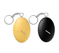TECKNET Alarme Personnelle[Pack de 2], Porte Clef Alarme Anti agression portabl-Détachable & 140dB Ultra-Loud par Un Simple tirage, adaptée aux Femmes/Enfants/Personnes âgées/déplacement(Noir+Jaune)