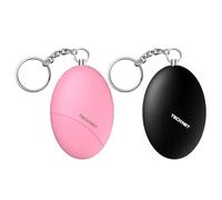 TECKNET Alarme Personnelle [Pack de 2], Porte Clef Alarme Anti agression portabl-Détachable & 140dB Ultra-Loud par Un Simple tirage, adaptée aux Femmes/Enfants/Personnes âgées/déplacement(Noir+Rose)