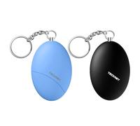 TECKNET Alarme Personnelle [Pack de 2], Porte Clef Alarme Anti agression portabl-Détachable & 140dB Ultra-Loud par Un Simple tirage, adaptée aux Femmes/Enfants/Personnes âgées/déplacement(Noir+Bleu)