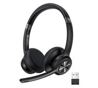 TECKNET Casque Bluetooth avec Dongle USB, Micro à réduction de Bruit | Bluetooth 5.2, autonomie 50 h, dongle USB inclus, touche mute, micro pivotant 270°, connexion 2 appareils