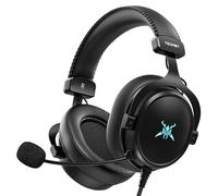 TECKNET Casque Gaming avec Fil et Micro, Casque Gamer pour Xbox Series X/S, Xbox One, PS5, PS4, PC, Casque PC Son Stéréo Basses 50mm, Micro Anti-Bruit, LED, Confort Over-Ear Ajustable