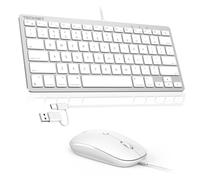 TECKNET Clavier filaire et souris compatible avec Mac, clavier avec double interface (Type-C et USB A), souris avec interface USB A pour MacBook Pro/Air, iMac, Mac mini/Pro, blanc