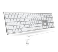 TECKNET Clavier filaire pour Mac, clavier ultra fin silencieux avec double interface (USB et Type-C), clavier d'ordinateur pleine taille avec pavé numérique compatible avec Apple, MacBook Pro/Air