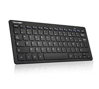 TECKNET Clavier sans Fil Mini 2.4G, Ultra-Mince AZERTY Clavier Batterie Longue Durée avec 12 Raccourcis Multimédias, pour Windows 11 10, PC, Ordinateur Bureau/Portable