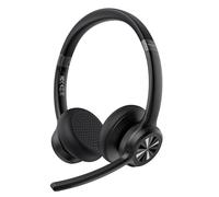 TECKNET Écouteurs Bluetooth V5.2 avec Microphone, sans Fil, avec réduction de Bruit et Coupure du Microphone, Rechargeables, Supra-Auriculaires, pour Chauffeurs Routiers, centres d'appels et Bureaux