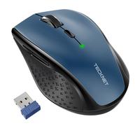TECKNET EWM01002 Souris sans fil - ergonomique silencieuse - 6 DPI réglable -Bleu