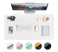 TECKNET Grand sous-main de bureau - 80 x 40 cm - Grand rembourrage de protection de table pour ordinateur portable - En cuir synthétique - Imperméable - Lavable - Double face - Pour le bureau et la