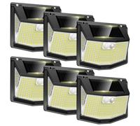 TECKNET Lampe Solaire Extérieur, 248 LEDs, Projecteur Solaire avec Éclairage à 300°, Lampe Murale Étanche IP66, 3 Modes, avec Détecteur de Mouvement, pour Jardin Allée Garage-6pcs