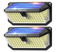 TECKNET Lampe Solaire Extérieur, 4200LM, 416 LEDs, Éclairage à 300°, 3 Modes, avec Détecteur de Mouvement, Lumiere Solaire Étanche IP66 pour Clôture, Ccour, Patio, Jardin, Garage, etc