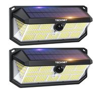 TECKNET Lampe Solaire Extérieur, 495 LEDs, Éclairage Puissant à 300°- 2 pcs