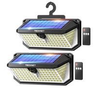 TECKNET Lampe Solaire Extérieur, 546 LED, Éclairage Puissant à 300°, Étanchéité IP66, Lampe Solaire Exterieur Detecteur de Mouvement avec Crochets, Idéale Pour le Jardin, le Garage et la Terrasse