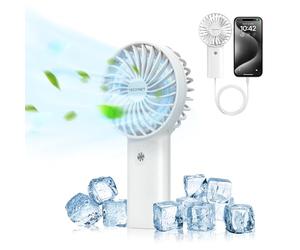 TECKNET Mini Ventilateur Portable 7000mAh, Rechargeable, Blanc | Ventilateur Silencieux à 3 Vitesses Réglables, pour Maison, Bureau, Voyage
