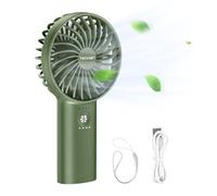 TECKNET Mini Ventilateur Portable USB 5200 mAh avec Alimentation Mobile, Réglable, 3 Vitesses, Portable, Electrique, pour Bureau, Maison, Voyage, Extérieur