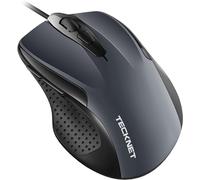 TECKNET Mouse Pro S2 Souris Filaire Optique 6400 DPI, Haute Précision, Gris