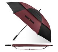 TECKNET Paraguas Golf Antiviento Automático 68 Pulgadas, Extra Paraguas Grande con Doble Toldo, Resistente al Viento y al Agua, con Mango de EVA, Paraguas de Golf para Exteriores