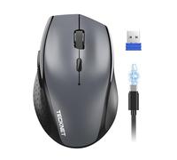 TECKNET Pro Souris sans Fil, Souris sans Fil Rechargeable Silencieuse, 6400 DPI Réglable Optique Souris Ergonomique pour Ordinateurs Portables, Mac, PC, Windows