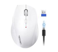 TECKNET Pro Souris sans Fil, Souris sans Fil Rechargeable Silencieuse, 6400 DPI Réglable Optique Souris Ergonomique pour Ordinateurs Portables, Mac, PC, Windows