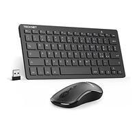 TECKNET Set clavier et souris sans fil, 2,4 GHz Slim Full-Size avancé Combo clavier souris sans fil avec récepteur nano USB pour ordinateur portable, PC
