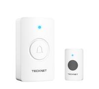 TECKNET Sonnette sans Fil à Pile, Sonnette sans Fil Exterieur Étanche, IP44 Étanche Carillon Electronique, Sonnette de Porte 400M, Carillon Electronique Kit pour Maison, 60 Mélodies, 5 Niveaux Volumes