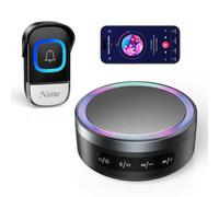 TECKNET Sonnette sans Fil Exterieur Etanche, Portée 400M Lumières RVB Batterie Amovible Étanche IP66, Enceinte Bluetooth sans Fil 60 Mélodies et 5 Niveaux, pour Maison/Chambre/Salon/Bureau/Parti etc.