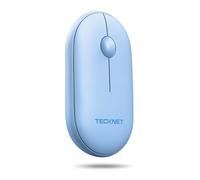TECKNET Souris Bluetooth, 2.4G Souris sans Fil Silencieuse Optique avec 1600 DPI-Bleu