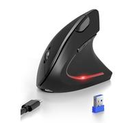 TECKNET Souris Bluetooth Ergonomique, Souris sans Fil Rechargeable Jiggler (BT 5.0/3.0 + 2.4G), 6 Niveaux de Réglage jusqu'à 4800 DPI, Souris Optique Verticale Silencieuse sans Fil