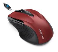 TECKNET Souris Bluetooth Jiggler, Souris Rechargeable sans Fil (Trois Modes : BT 5.0/3.0 + 2.4G), 4800 DPI, Souris sans Fil Ergonomique silencieuse pour Ordinateurs Portables, Mac OS, Android