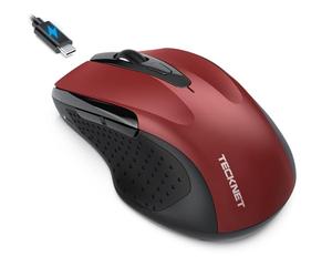 TECKNET Souris Bluetooth Jiggler, Souris Rechargeable sans Fil | Trois Modes :BT 5.0/3.0 + 2.4G, 4800 DPI, Souris sans Fil Ergonomique silencieuse pour Ordinateurs Portables, Mac OS, Android