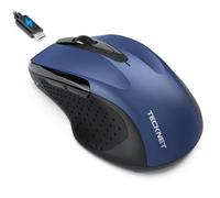 TECKNET Souris Bluetooth Jiggler, Souris sans Fil Rechargeable Silencieuse 3 Modes (BT5.0/3.0+2.4G) 4800 DPI Souris Ergonomique pour Ordinateurs,Portables,Mac, PC,Windows