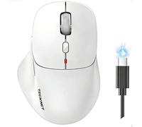 TECKNET Souris Bluetooth rechargeable sans fil (Tri modes : BT5.0/3.0 + 2.4G) avec repose-pouce ergonomique, 4800 DPI Souris sans fil silencieuse pour ordinateur portable, PC, Mac OS, Android, Windows
