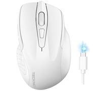 TECKNET Souris Bluetooth,Souris sans Fil Rechargeable Silencieuse 3 Modes (BT5.0/3.0+2.4G) 4800 DPI Souris Ergonomique pour Ordinateurs,Portables,Mac, PC,Windows