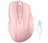 TECKNET Souris Bluetooth,Souris sans Fil Rechargeable Silencieuse 3 Modes (BT5.0/3.0+2.4G) 4800 DPI Souris Ergonomique pour Ordinateurs,Portables,Mac, PC,Windows