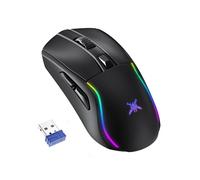 TECKNET Souris de Jeu sans Fil 24000 DPI avec Trois Modes de Connexion et 6 lumières RVB, Souris de Jeu Bluetooth Ergonomique, taux de requête 1000 Hz et 6 Boutons programmables pour PC/Mac