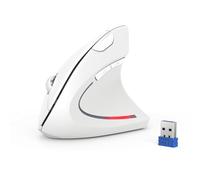 TECKNET Souris Verticale, 4800 DPI Souris sans Fil Ergonomique, Protège Le Bras, Souris sans Fil 6 Boutons pour PC, Ordinateur Portable, Mac, Blanc
