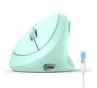 TECKNET Souris Ergonomique sans Fil Bluetooth avec Connectivité 3-Mode (BT5.0/3.0+2.4G), Souris sans Fil Rechargeable, 4800 DPI, Souris Silencieuse Verticale pour PC, iPad, Mac, Windows(Vert)