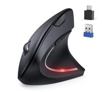 TECKNET Souris Ergonomique sans Fil Bluetooth Jiggler,Souris Verticale(BT5.0/3.0+2.4G),Réglable à 4800 DPI,Souris sans Fil USB pour Ordinateur Portable, Ordinateur de Bureau, PC, MacBook