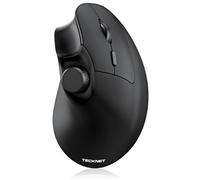TECKNET Souris ergonomique sans fil Bluetooth rechargeable avec contrôle du volume, 3 appareils (BT5.0 + BT3.0 + 2.4G), 4000 DPI, souris verticale sans fil pour ordinateur portable, ordinateur, iPad