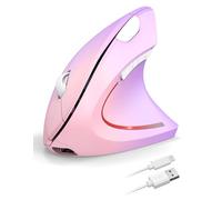 TECKNET Souris Ergonomique sans Fil Rechargeable avec Suivi Optique 4800 DPI Réglable, Souris Silencieuse 2.4G, 6 Boutons, LED pour Ordinateurs, Portables, Mac, PC, Windows - Dégradé