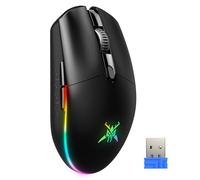 TECKNET Souris Gamer, 8000 DPI Rechargeable, Souris Gaming sans Fil/Souris Filaire Double Mode, 6 Boutons Programmables, 6 Modes RGB, Compatible avec Windows XP/11/10/8/7